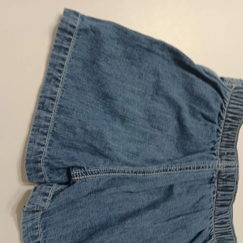 OshKosh Girls 6 Blue Jean‎ Skort Ancor Pocket Elastic Waist Pull On 100% Cotton